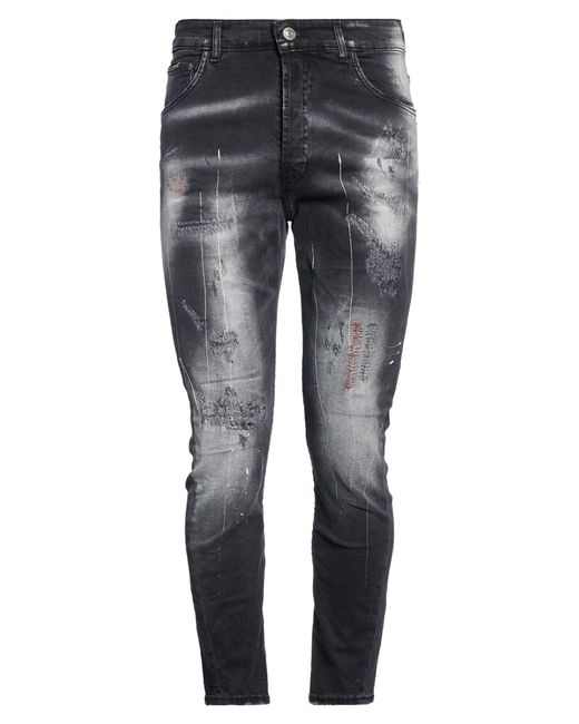 Yes London Gray Jeans Cotton, Elastane for men