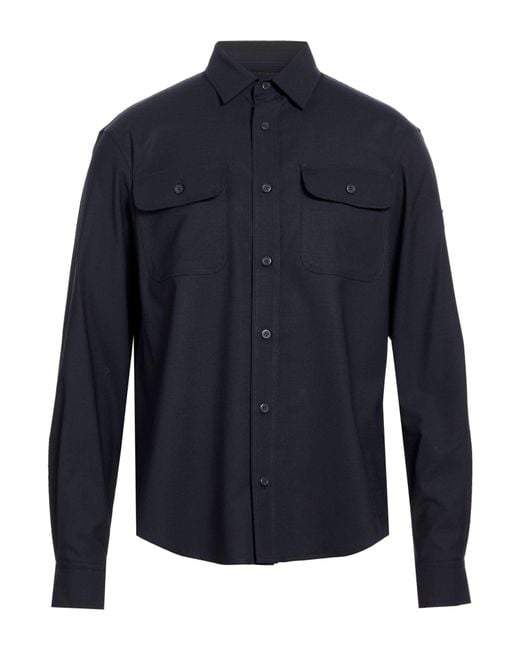 Paul & Shark Blue Midnight Shirt Polyester, Wool, Elastane for men