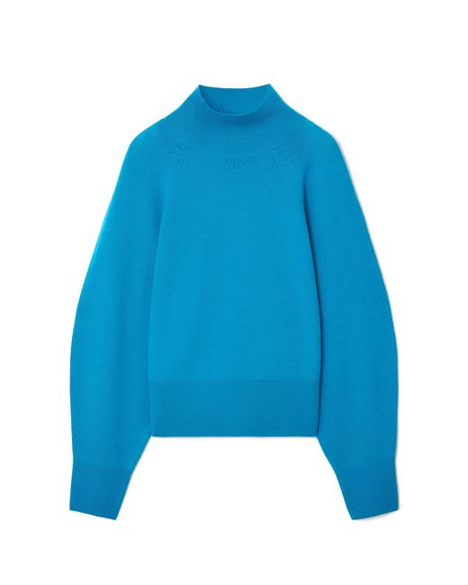 COS Blue Batwing-sleeve Merino Wool Sweater
