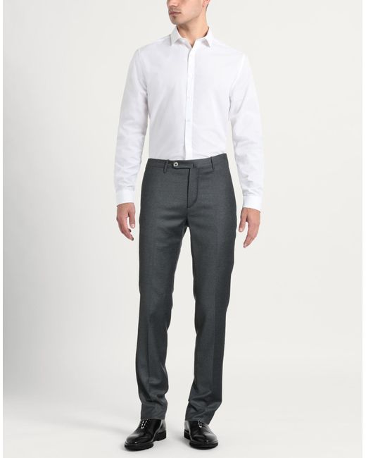 GTA IL PANTALONE Gray Charcoal Pants Virgin Wool, Elastane for men