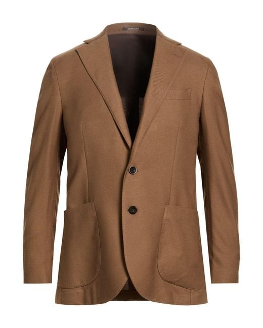 SARTITUDE NAPOLI Brown Blazer Cotton for men