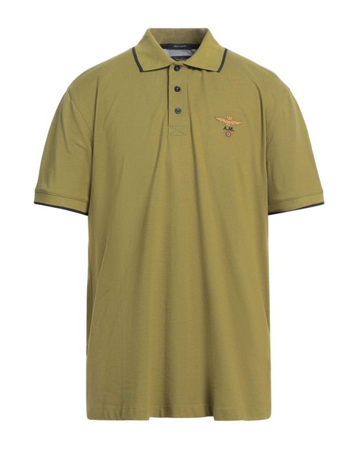 Aeronautica Militare Green Polo Shirt for men