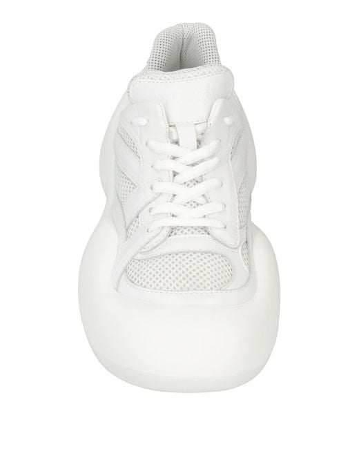 J.W. Anderson White Sneakers Calfskin, Textile Fibers for men