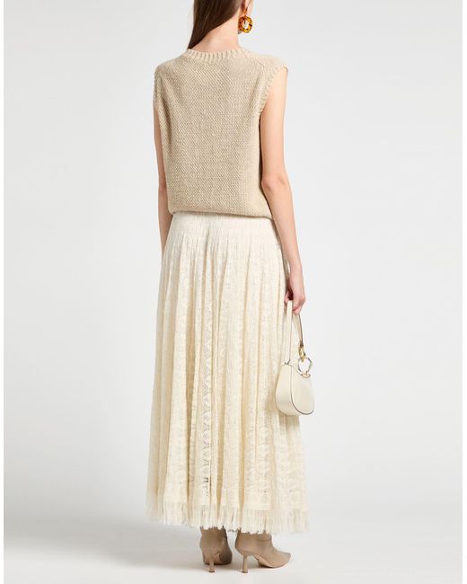 Dior White Maxi Skirt Linen, Cashmere, Silk