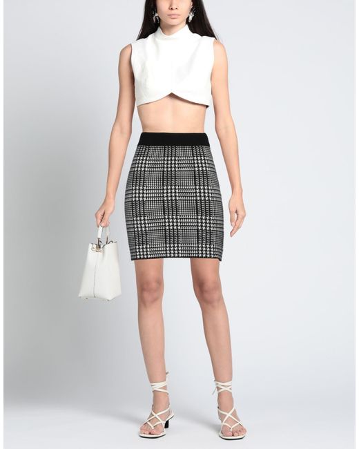 Cashmere Company Black Mini Skirt Wool, Cashmere, Nylon, Elastane