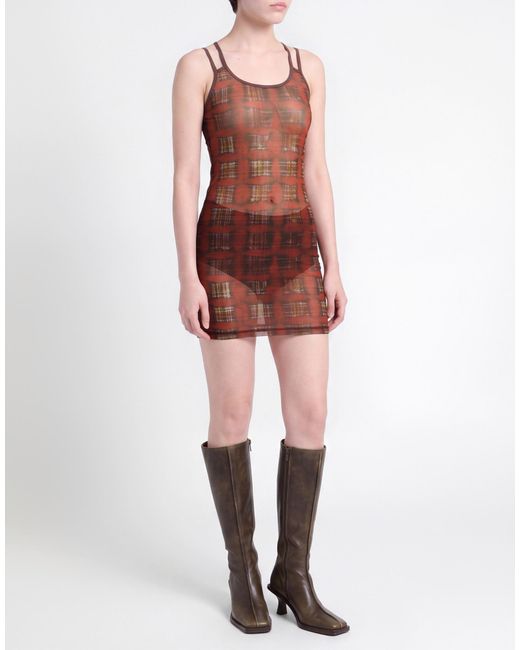 KNWLS Brown Mini Dress Polyester, Elastane