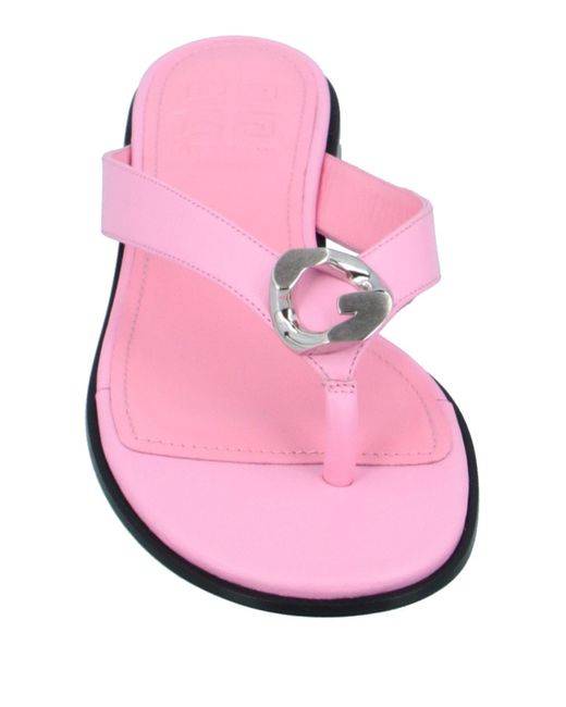 pink toe post sandals