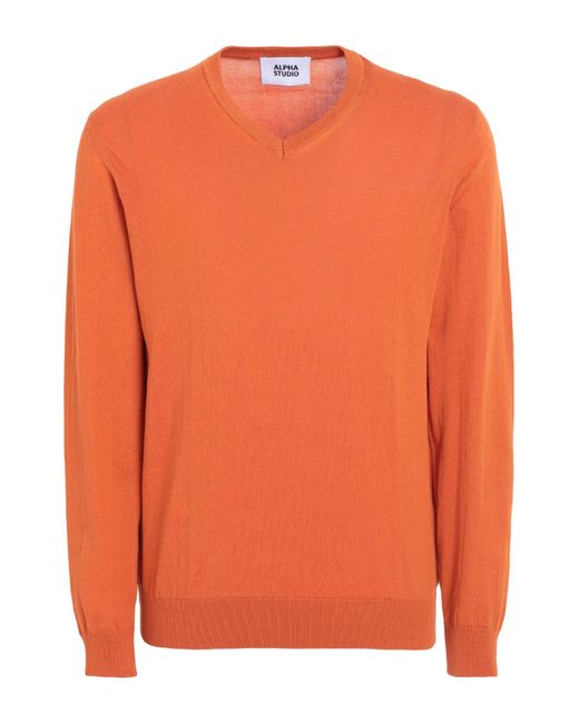 Alpha Studio Orange Sweater for men