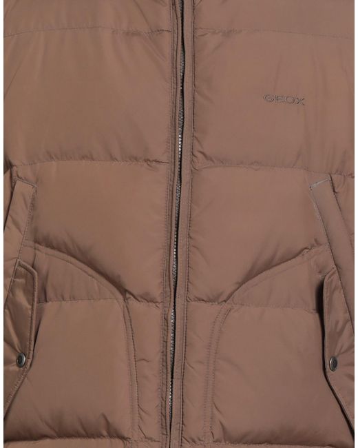 Geox Brown Khaki Vest Polyamide for men