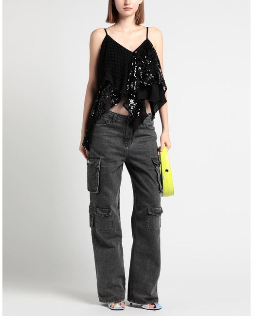The Attico Black Top Polyester, Polyamide, Cotton