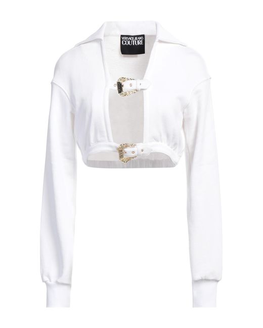 Versace White Sweatshirt Cotton, Elastane