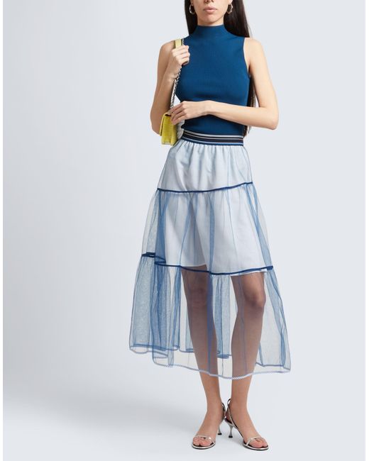 Twin Set Blue Midi Skirt