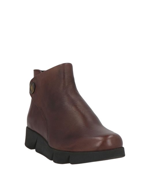 The Flexx Brown Dark Ankle Boots Leather