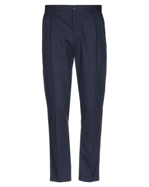 Dolce & Gabbana Blue Pants Polyether, Wool, Elastane for men