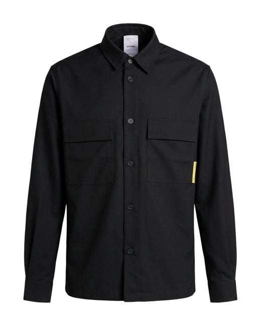 Spiewak Black Shirt Polyester, Wool, Elastane for men