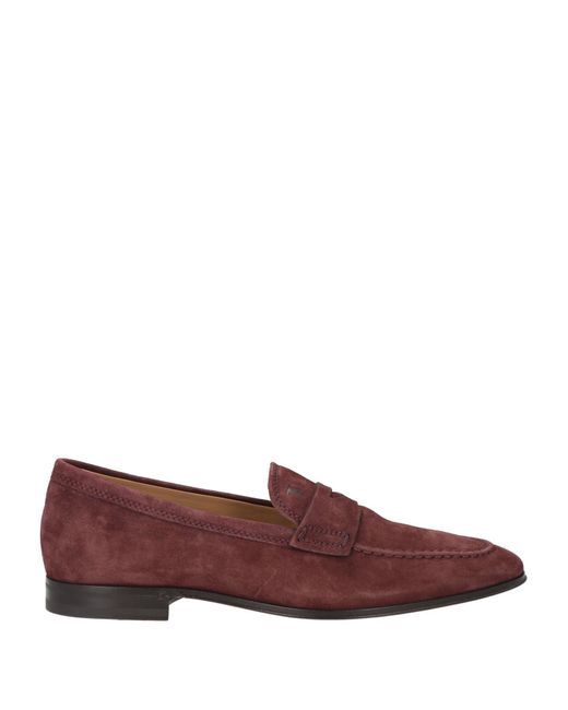 Tod's Red Deep Loafers Leather for men