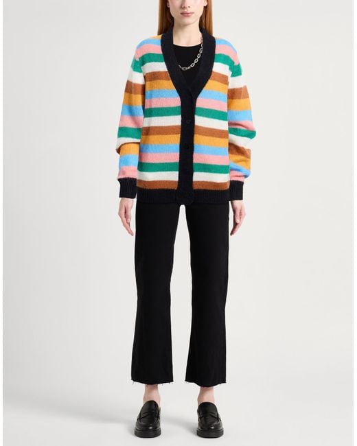WEILI ZHENG Blue Camel Cardigan Wool, Mohair Wool, Nylon