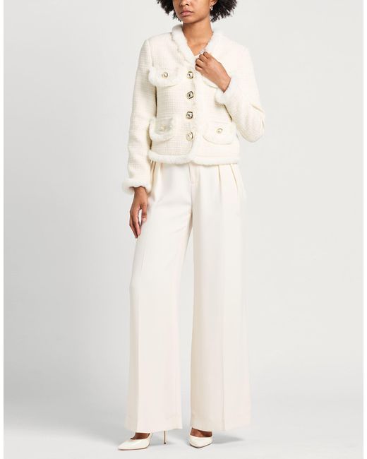 No Secrets White Ivory Jacket Polyester, Wool