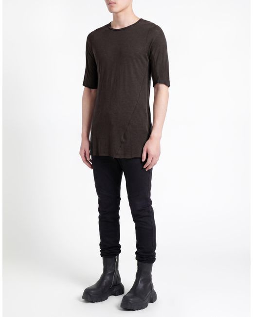 Masnada Black Charcoal T-Shirt Viscose, Polyamide, Cashmere for men