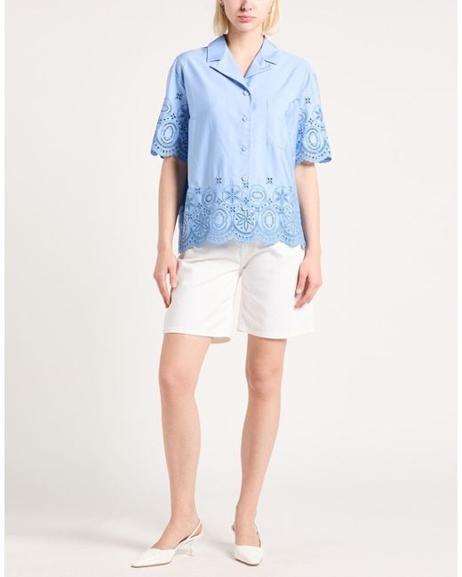 LaDoubleJ Blue Shirt Cotton, Polyester