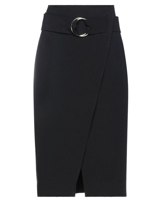 Suoli Black Midi Skirt Polyester, Viscose, Elastane