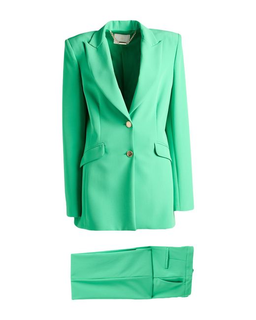 alma sanchez Green Suit Polyester, Elastane