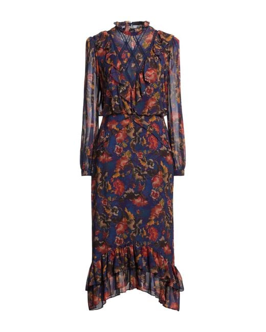 Saloni Red Midi-Kleid
