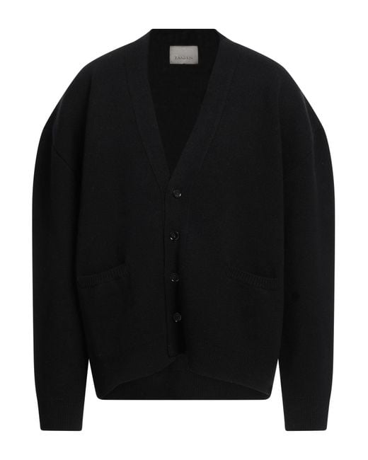 Laneus Black Cardigan Wool, Cashmere for men