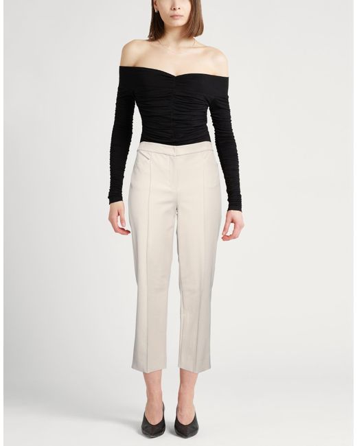 Max Mara White Light Pants Cotton, Polyamide, Elastane