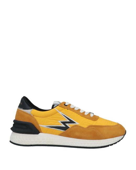 Moaconcept Yellow Sneakers Soft Leather, Textile Fibers for men
