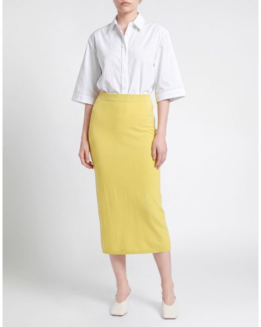 Compagnia Italiana Yellow Midi Skirt