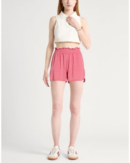 Momoní Pink Shorts & Bermuda Shorts Viscose, Polyamide, Polyester, Elastane