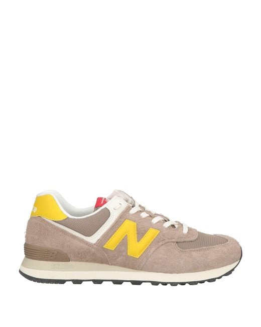 New Balance Gray 574 Sneakers Leather, Textile Fibers for men