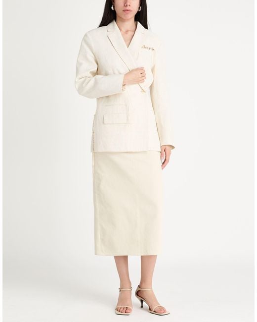 Jacquemus Natural Blazer Linen, Viscose, Polyester