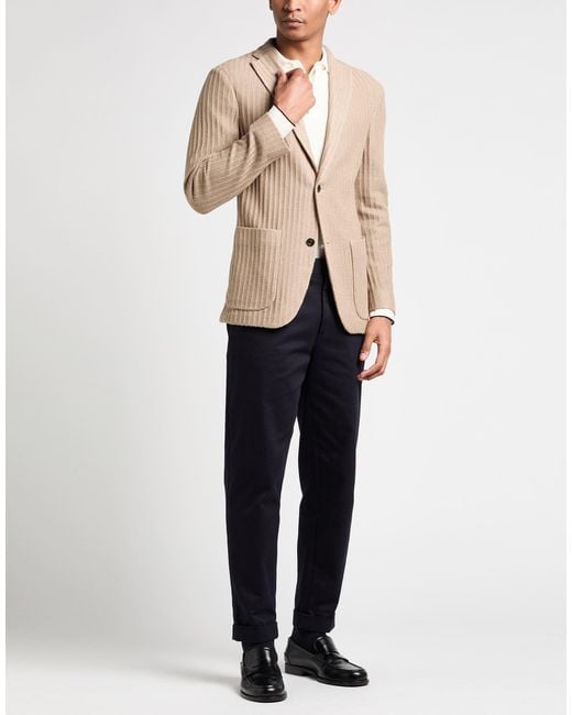 Boglioli Natural Camel Blazer Cotton for men