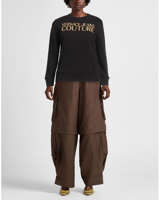 Versace Jeans Couture Black Sweatshirt Cotton, Elastane
