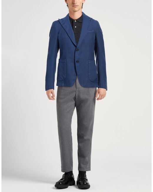 Bagnoli Sartoria Napoli Blue Blazer Virgin Wool for men