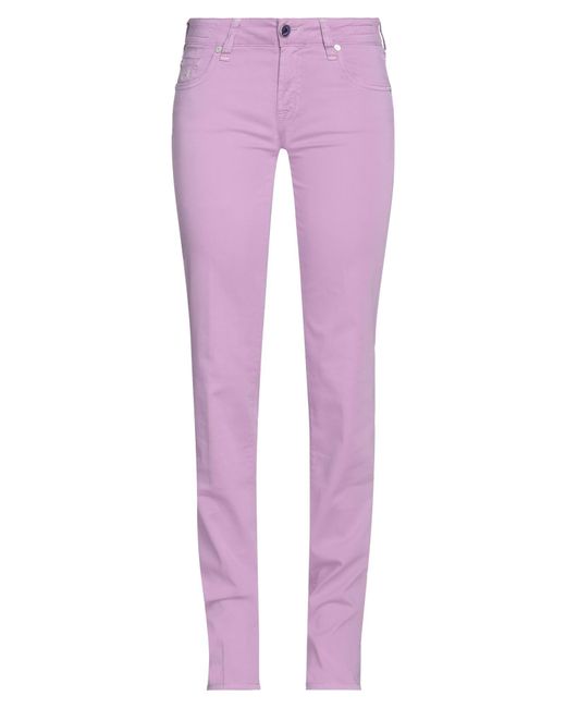 Jacob Cohen Purple Pants Cotton, Elastane