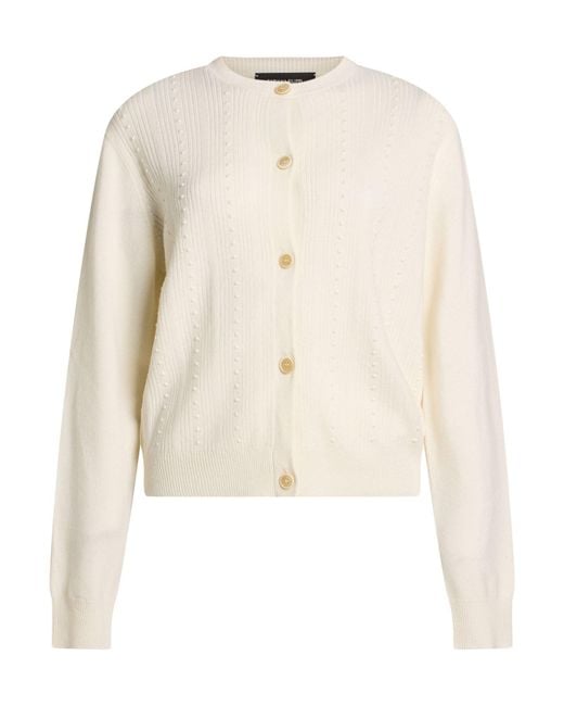 Fabiana Filippi Natural Cardigan Virgin Wool, Silk, Cashmere