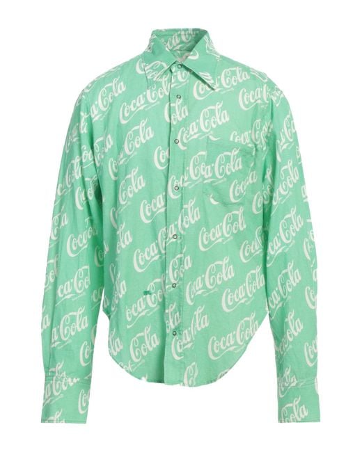 Camicia di Coca Cola in Green da Uomo
