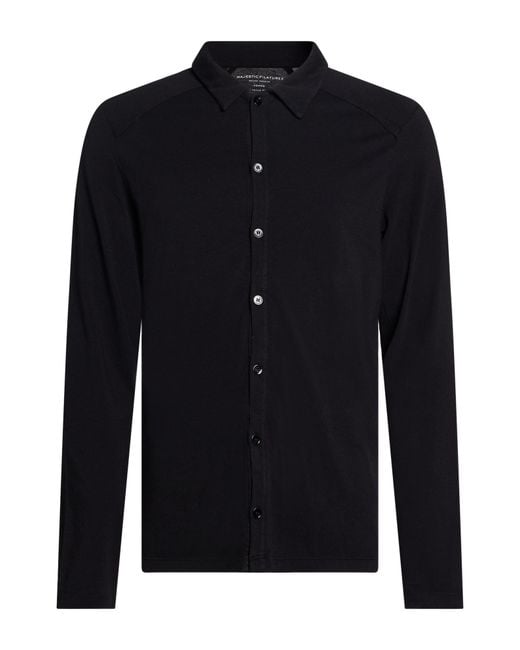 Majestic Filatures Blue Shirt Cotton, Elastane for men