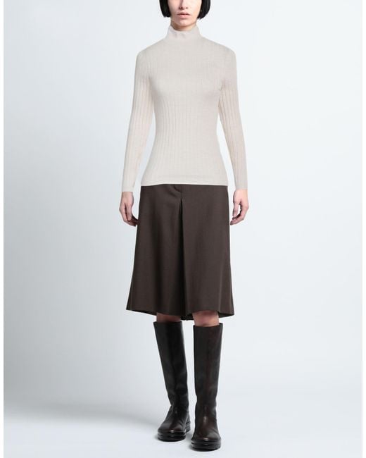 Peserico White Easy Ivory Turtleneck Virgin Wool