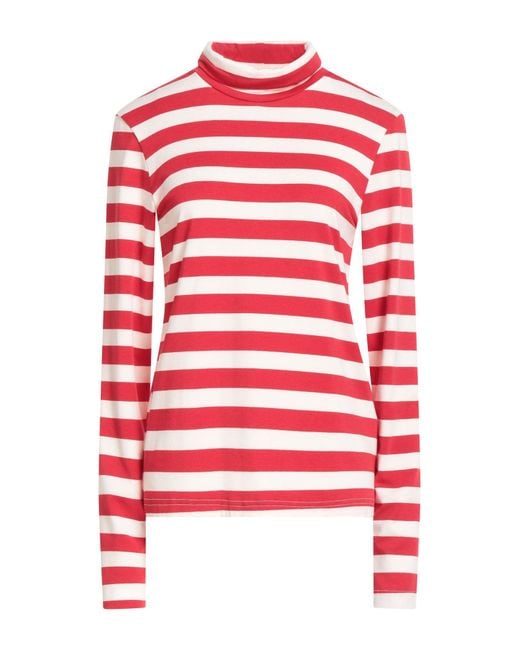 Shirtaporter Red T-Shirt Viscose, Polyester, Elastane
