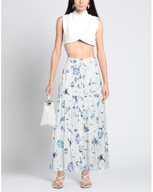120% Lino Blue Maxi Skirt
