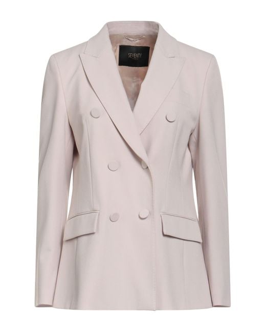 SEVENTY VENEZIA Natural Blazer Polyester, Virgin Wool, Elastane