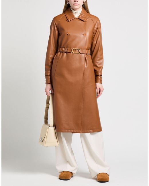 Twinset Brown Overcoat & Trench Coat