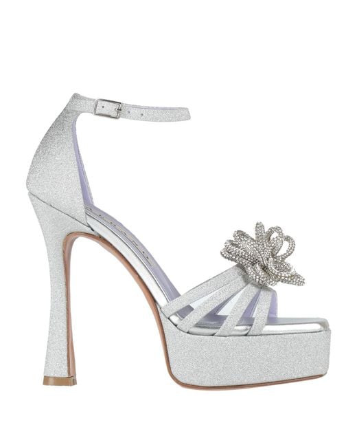 Albano White Sandals Textile Fibers