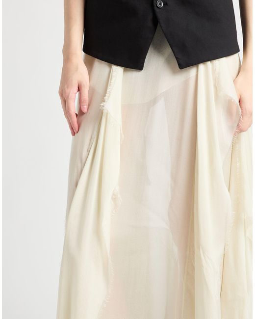 Ann Demeulemeester White Maxi Skirt Silk