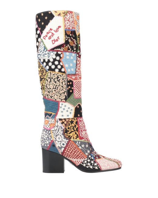 Dior White Rust Boot Textile Fibers