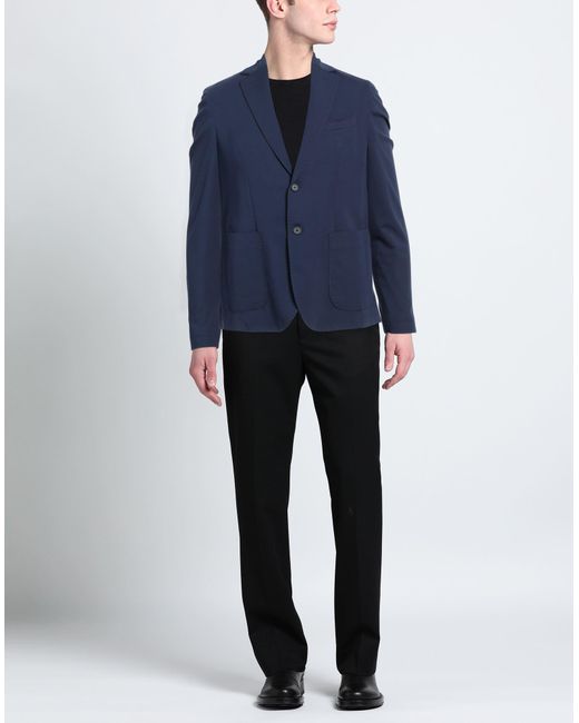 TWENTY-ONE by ANTONIO CARNEVALE Blue Blazer Cotton, Nylon, Viscose, Elastane for men